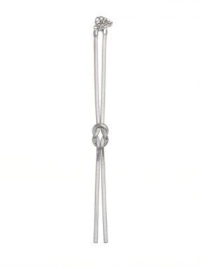 3/$20 NIP | Silver Polished Knotted Lariat Snake Chain Necklace